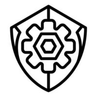 Control gear shield icon, outline style vector