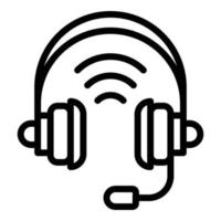 Headphones connect icon, outline style vector