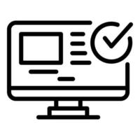 Pc control icon, outline style vector