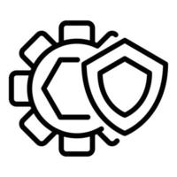 Gear wheel control icon, outline style vector