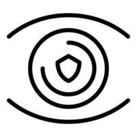 Secured eye icon, outline style vector