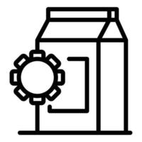 Tetra pack control icon, outline style vector