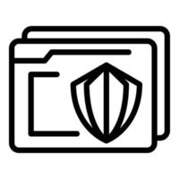 Secured folder control icon, outline style vector