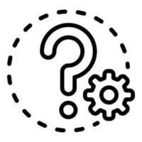 Setting question icon, outline style vector