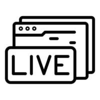 Live web page reportage icon, outline style vector