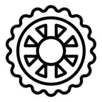 Bicycle repair disk brake icon, outline style vector