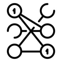 Digital network icon, outline style vector