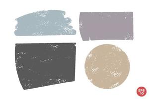 Hand drawn various shapes for backdrops. Vector textured multi color elements for designs. Simple textured backgrounds.