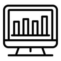 Monitor analytics icon, outline style vector