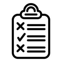 Assignment list icon, outline style vector