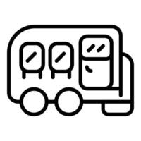 icono de autocaravana, estilo de esquema vector