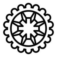 icono de pieza de reparación de bicicletas, estilo de esquema vector