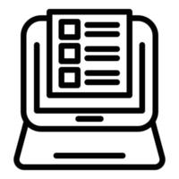 Online assignment icon, outline style vector