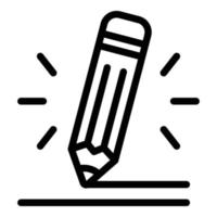 Assignment pen icon, outline style vector