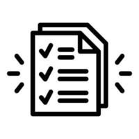 Assignment paper icon, outline style vector