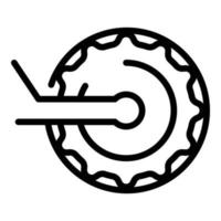 Bicycle repair crankset icon, outline style vector