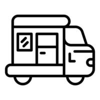 Camp bus icon, outline style vector