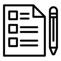Document pen icon, outline style vector