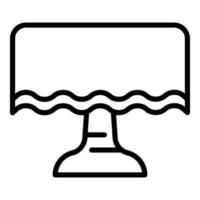 icono de mesa redonda de café, estilo de contorno vector