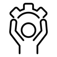 Gear wheel effort icon, outline style vector