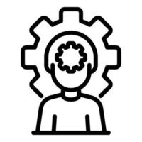 Thinking effort icon, outline style vector