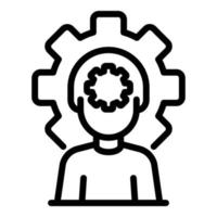 Thinking effort icon, outline style vector