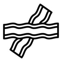 Bacon slice icon, outline style vector