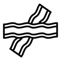 Bacon slice icon, outline style vector