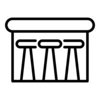 Bar table icon, outline style vector