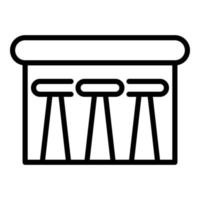 Bar table icon, outline style vector