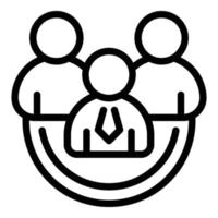 Board meeting icon, outline style vector