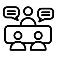 Office meeting icon, outline style vector