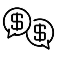 Dollar chat icon, outline style vector