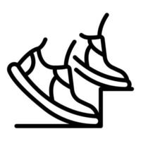 icono de zapatos deportivos de esfuerzo, estilo de esquema vector