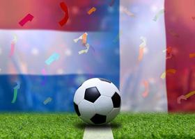 competición de copa de fútbol entre los países bajos nacionales y francia nacional. foto