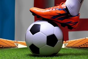 competición de copa de fútbol entre el nacional de inglaterra y el nacional de francia. foto