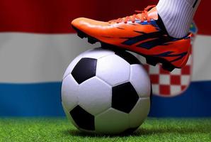 Football Cup competition between the national Netherlands and national Croatia. photo