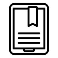 Tablet digital bookmark icon, outline style vector