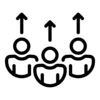 Shareholders management icon, outline style vector