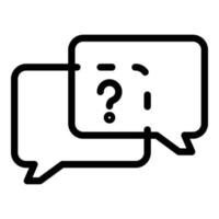 Question discussion chat icon, outline style vector
