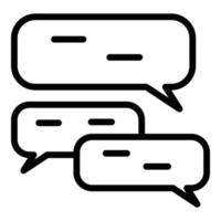Online chat bubble icon, outline style vector
