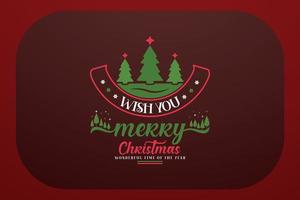 Christmas T-shirt Design Wish You Merry Christmas Wonderful Time Of The Year vector