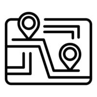 Auto camping route icon, outline style vector