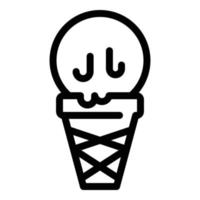 icono de helado de chocolate, estilo de esquema vector