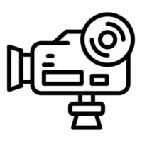 Handle reportage camera icon, outline style vector