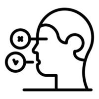 Think discussion icon, outline style vector