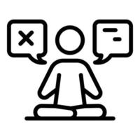 Meditation mind discussion icon, outline style vector