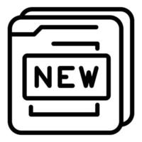 New secured files icon, outline style vector