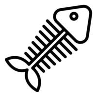 Fish bone icon, outline style vector