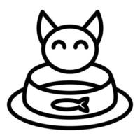Kitten bowl icon, outline style vector